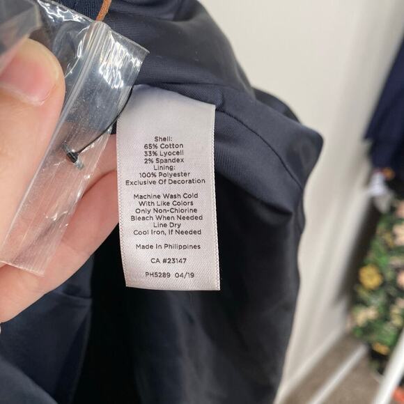 TALBOTS Piped Trench Coat Navy Blue Brown Size XS Preppy Classy Chic All Weather - Picture 9 of 9